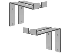 ML-Design 4 Stück Regalhalterung 20x4x14,5 cm Grau aus Metall 8 Zoll L-Form