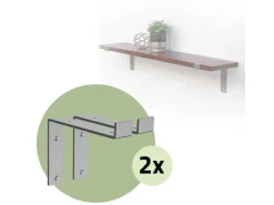 ML-Design 4 Stück Regalhalterung 20x4x14,5 cm Grau aus Metall 8 Zoll L-Form