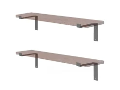 ML-Design 4 Stück Regalhalterung 20x4x14,5 cm Grau aus Metall 8 Zoll L-Form