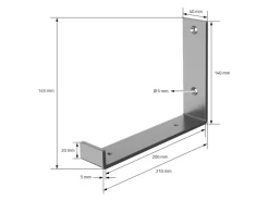 ML-Design 2 Stück Regalhalterung 20x4x14 cm aus Metall 8 Zoll L-Form