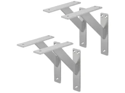 ML-Design 4 Stück Regalhalterung 180 x 180 mm Silber Aluminium Schwebende