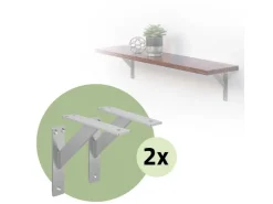 ML-Design 4 Stück Regalhalterung 180 x 180 mm Silber Aluminium Schwebende