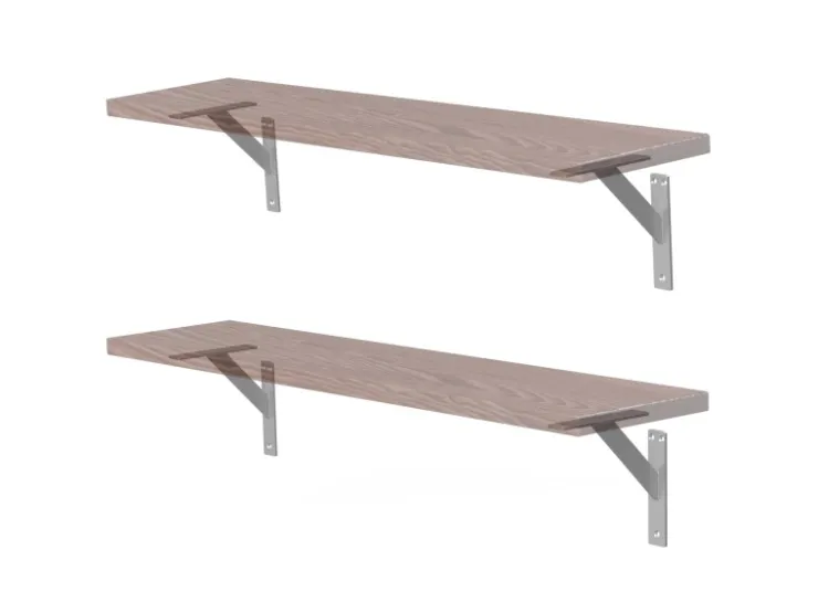 ML-Design 4 Stück Regalhalterung 180 x 180 mm Silber Aluminium Schwebende