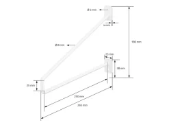 ML-Design 2 Stück Regalhalterung 265 mm aus Stahl Haarnadel Regalwinkel