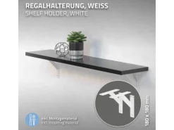 ML-Design 4 Stück Regalhalterung 180 x 180 mm Weiß Aluminium Schwebende* Regal Weiß
