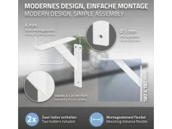 ML-Design 4 Stück Regalhalterung 180 x 180 mm Weiß Aluminium Schwebende* Regal Weiß