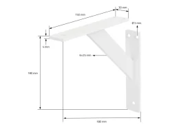 ML-Design 4 Stück Regalhalterung 180 x 180 mm Weiß Aluminium Schwebende* Regal Weiß