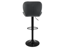 ML-Design Barhocker 2Er Set aus Samt Grau Gepolsterter Barstuhl mit Fußstütze* Hocker