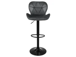 ML-Design Barhocker 2Er Set aus Samt Grau Gepolsterter Barstuhl mit Fußstütze* Hocker