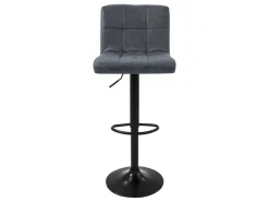 ML-Design Barhocker 4Er Set aus Kunstleder Anthrazit mit Rückenlehne Fußstütze