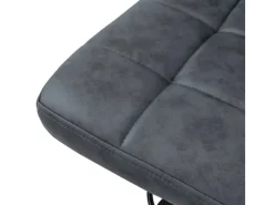 ML-Design Barhocker 4Er Set aus Kunstleder Anthrazit mit Rückenlehne Fußstütze