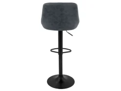 ML-Design Barhocker 2Er Set Kunstleder Anthrazit mit Rückenlehne und Fußstütze
