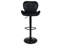 ML-Design Barhocker 2Er Set Samt Schwarz Gepolsterter Barstuhl mit Rückenlehne* Hocker