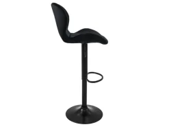 ML-Design Barhocker 2Er Set Samt Schwarz Gepolsterter Barstuhl mit Rückenlehne* Hocker