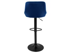 ML-Design Barhocker 2Er Set aus Samt Blau Barstuhl mit Rückenlehne und Fußstütze