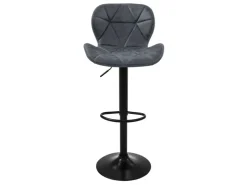 ML-Design Barhocker 4Er Set Kunstleder Anthrazit Rückenlehne Drehbar* Hocker
