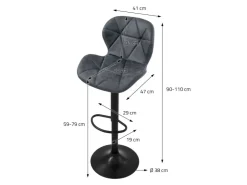 ML-Design Barhocker 4Er Set Kunstleder Anthrazit Rückenlehne Drehbar* Hocker
