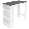 ML-Design Bartisch mit 3-Stufigem Regal Weiß-Anthrazit 117x106x57 cm Stehtisch* Möbelserien