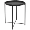 ML-Design Beistelltisch Rund 45xH52cm mit Abnehmbarem Tablett aus Metall Schwarz