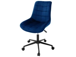 ML-Design Bürostuhl Blau Sitzfläche aus Samt Metallgestell Drehstuhl* Stühle
