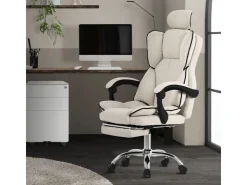 ML-Design Bürostuhl Ergonomisch Beige Höhenverstellbar mit Rückenlehne