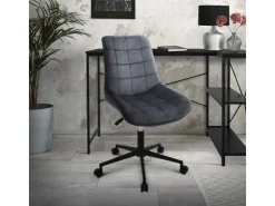 ML-Design Bürostuhl Grau Sitzfläche aus Samt Metallgestell Drehstuhl* Stühle