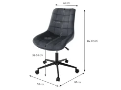 ML-Design Bürostuhl Grau Sitzfläche aus Samt Metallgestell Drehstuhl* Stühle