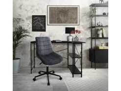 ML-Design Bürostuhl Grau Sitzfläche aus Samt Metallgestell Drehstuhl* Stühle