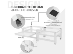 ML-Design Doppel Waschmaschinen-Untergestell 2 Ausziehbaren Ablagen Weiß Stahl
