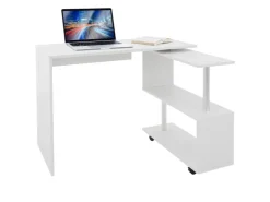 ML-Design Eckschreibtisch Drehbar L-Form Glänzend 150x88x75 cm* Regal Weiß