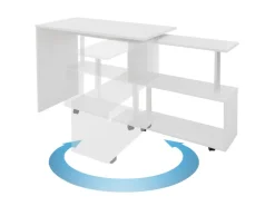ML-Design Eckschreibtisch Drehbar L-Form Glänzend 150x88x75 cm* Regal Weiß