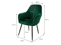 ML-Design 2er Set Esszimmerstühle mit Rücken- und Armlehnen Grün aus Samt* Stühle