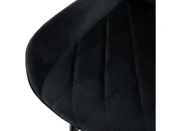 ML-Design 2Er Set Esszimmerstühle mit Rücken und Armlehnen Schwarz Samt