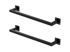 ML-Design 2Er Set Kleiderstange Rechteck für die Wand 12x60 cm Schwarz aus Stahl* Garderoben