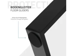 ML-Design 2Er Set Tischbeine Trapez 75x72 cm V-Form Schwarz Profil 8x2 cm Stahl