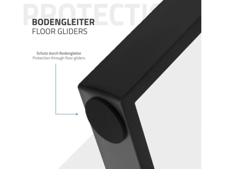 ML-Design 2Er Set Tischbeine Trapez 75x72 cm V-Form Schwarz Profil 8x2 cm Stahl