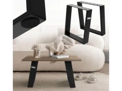 ML-Design 2Er Set Tischkufen 80GRAD Neigung 40 x 43 cm Schwarz Matt 8x2 cm