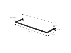 ML-Design 3Er Set Wand Kleiderstange Rechteck 30x110cm Schwarz Stahl* Garderoben