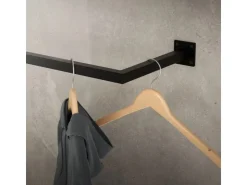 ML-Design 3Er Set Wand Kleiderstange Rechteck 30x110cm Schwarz Stahl* Garderoben