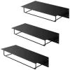 ML-Design 3Er Set Wandgarderobe mit Hakenleiste Kleiderstange 60x30x15cm Schwarz* Garderoben