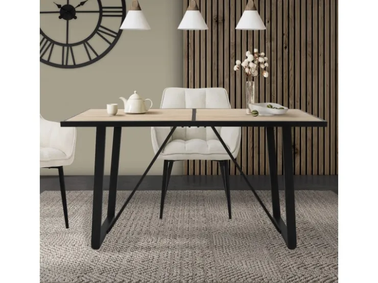 ML-Design Esstisch 140x70x75 cm Eiche Optik Rechteckiger für 6 Personen* Tische
