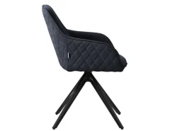 ML-Design Esszimmerstühle Drehbar 4Er Set Textil Webstoff Schwarz Drehstuhl* Stühle