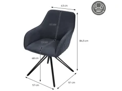 ML-Design Esszimmerstühle Drehbar 4Er Set Textil Webstoff Schwarz Drehstuhl* Stühle