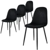ML-Design Esszimmerstühle 4er Set Schwarz Küchenstuhl mit Samtbezug