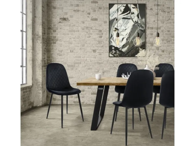 ML-Design Esszimmerstühle 4er Set Schwarz Küchenstuhl mit Samtbezug