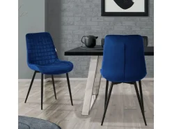 ML-Design Esszimmerstühle 2Er Set Sitzfläche aus Samt mit Rückenlehne