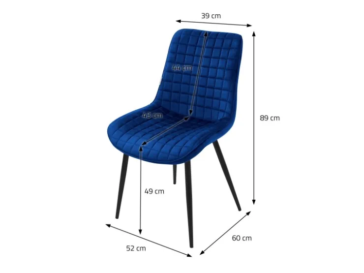 ML-Design Esszimmerstühle 2Er Set Sitzfläche aus Samt mit Rückenlehne