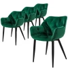 ML-Design Esszimmerstühle 4Er Set Dunkelgrün Küchenstuhl mit Dickem Samtstoff* Stühle