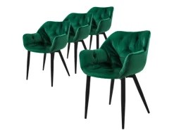 ML-Design Esszimmerstühle 4Er Set Dunkelgrün Küchenstuhl mit Dickem Samtstoff* Stühle