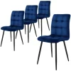 ML-Design Esszimmerstühle 4Er Set Dunkelblau mit Rückenlehne mit Samtbezug* Stühle